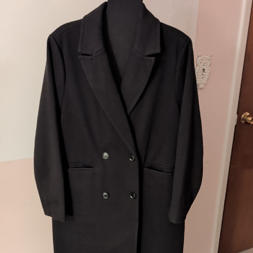 BCBGMaxAzria Classic Black Polyester Coat